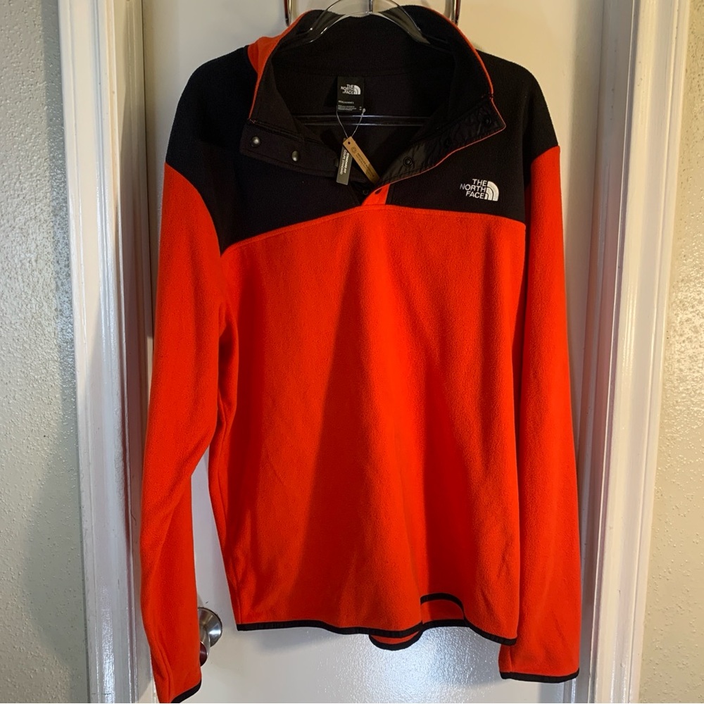 The North Face Orange and Black Fleece Performance Jacket
